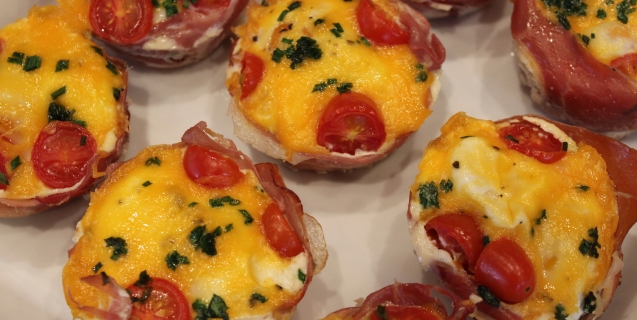 Individual Prosciutto, Spinach, and Egg “Pies”